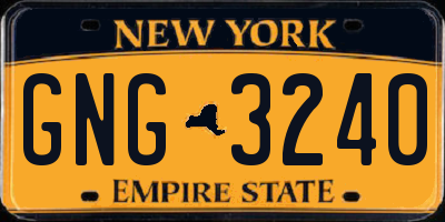 NY license plate GNG3240