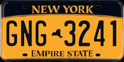 NY license plate GNG3241