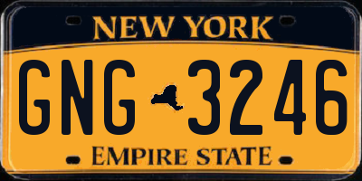 NY license plate GNG3246