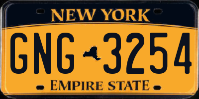 NY license plate GNG3254