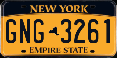 NY license plate GNG3261