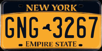 NY license plate GNG3267