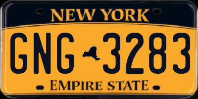 NY license plate GNG3283