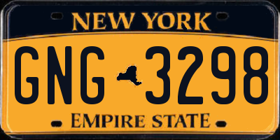 NY license plate GNG3298