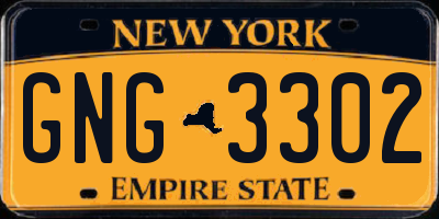 NY license plate GNG3302