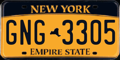 NY license plate GNG3305