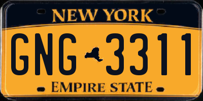 NY license plate GNG3311
