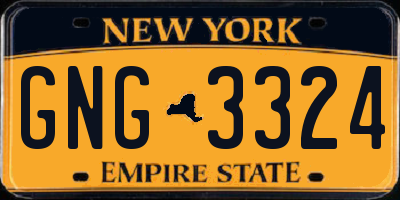 NY license plate GNG3324