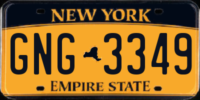 NY license plate GNG3349