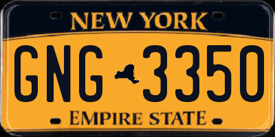 NY license plate GNG3350
