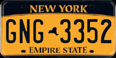 NY license plate GNG3352