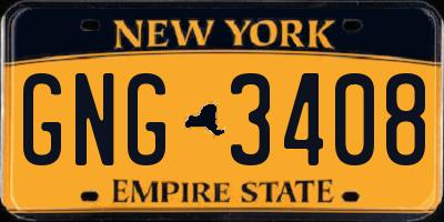 NY license plate GNG3408