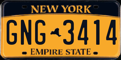 NY license plate GNG3414