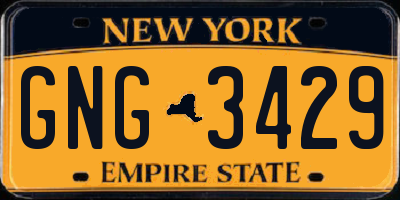 NY license plate GNG3429