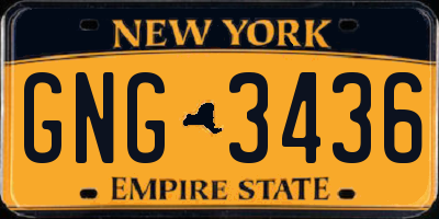 NY license plate GNG3436