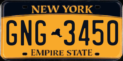 NY license plate GNG3450