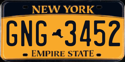 NY license plate GNG3452