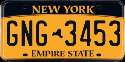 NY license plate GNG3453