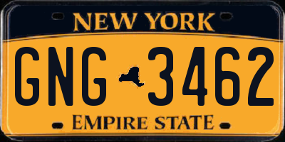NY license plate GNG3462