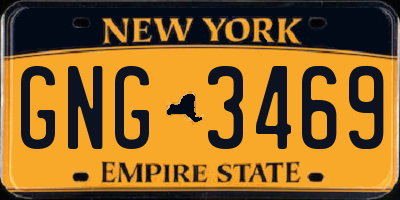 NY license plate GNG3469