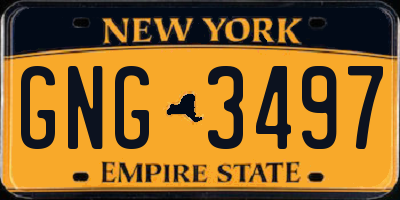 NY license plate GNG3497