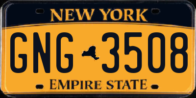 NY license plate GNG3508