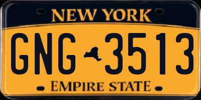NY license plate GNG3513