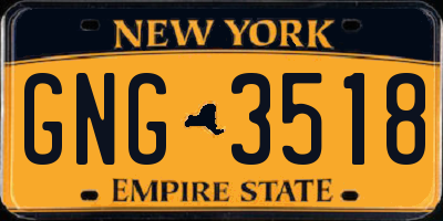 NY license plate GNG3518