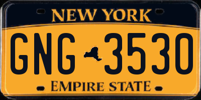 NY license plate GNG3530