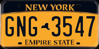 NY license plate GNG3547