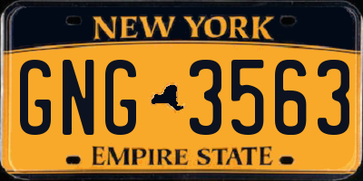 NY license plate GNG3563
