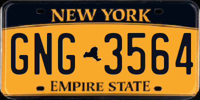 NY license plate GNG3564