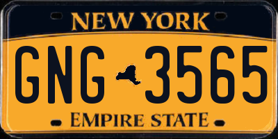 NY license plate GNG3565