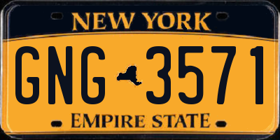 NY license plate GNG3571