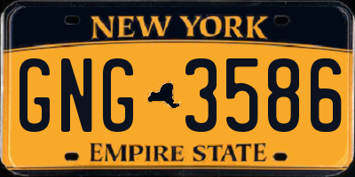 NY license plate GNG3586