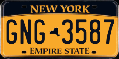 NY license plate GNG3587