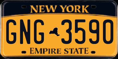 NY license plate GNG3590