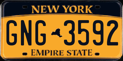 NY license plate GNG3592