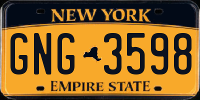 NY license plate GNG3598