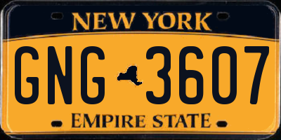 NY license plate GNG3607