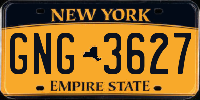 NY license plate GNG3627