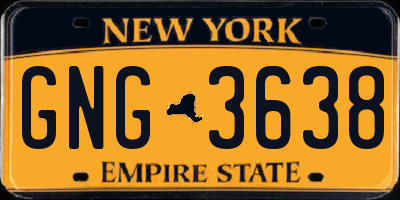 NY license plate GNG3638