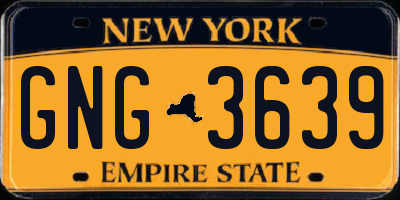 NY license plate GNG3639