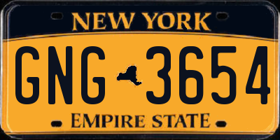 NY license plate GNG3654
