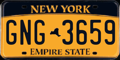 NY license plate GNG3659