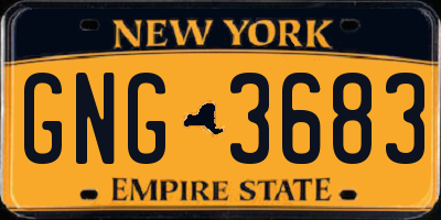 NY license plate GNG3683