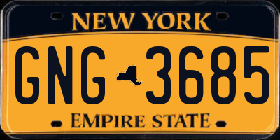 NY license plate GNG3685