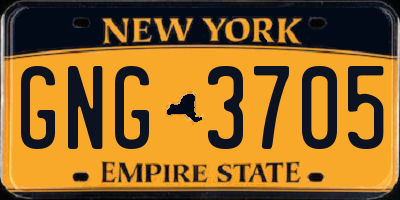 NY license plate GNG3705