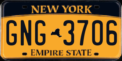 NY license plate GNG3706
