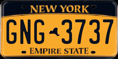 NY license plate GNG3737